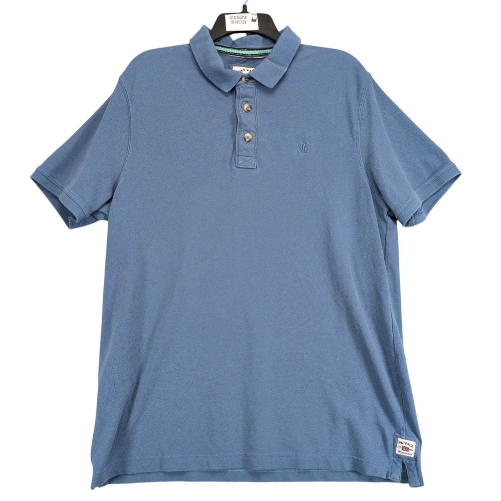 Fat‎ Face UK Blue Polo Shirt Mens XL Casual 100% Cotton Logo Classic Preppy Brit